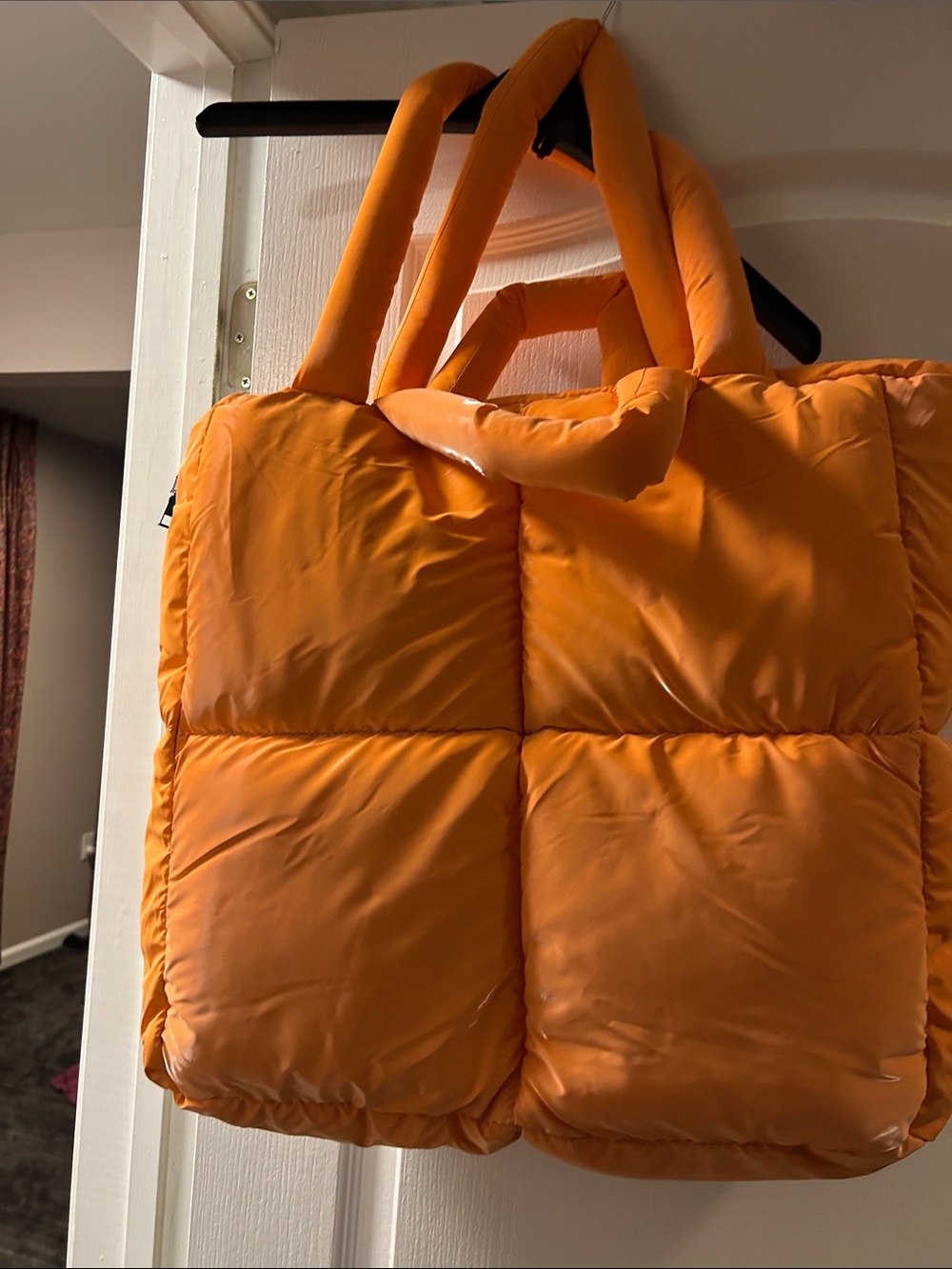 Brand new Quilted Puffer Tote Bag - Orange
